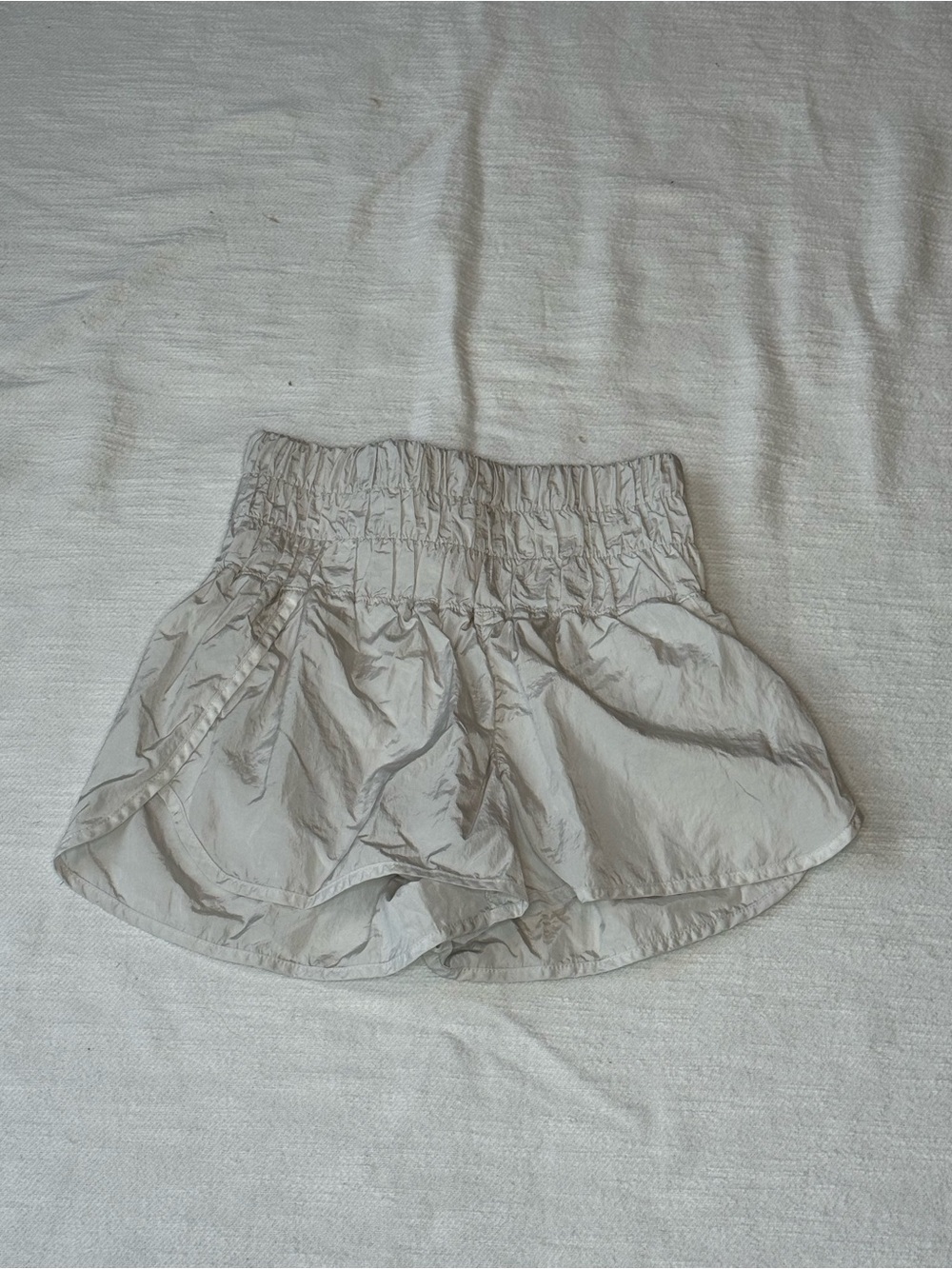 Free People white Ruffle Shorts